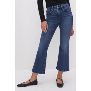 Good American Good Legs Crop Mini Boot Jean GLCMB731T Indigo Size 14/32
